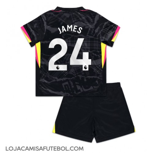 Camisa de Futebol Chelsea Reece James #24 Equipamento Alternativo Infantil 2024-25 Manga Curta (+ Calças curtas)